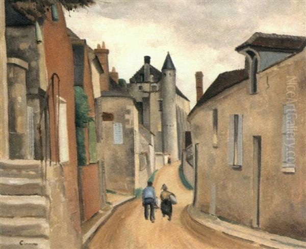 Rue De Village Oil Painting by Edmond Ceria