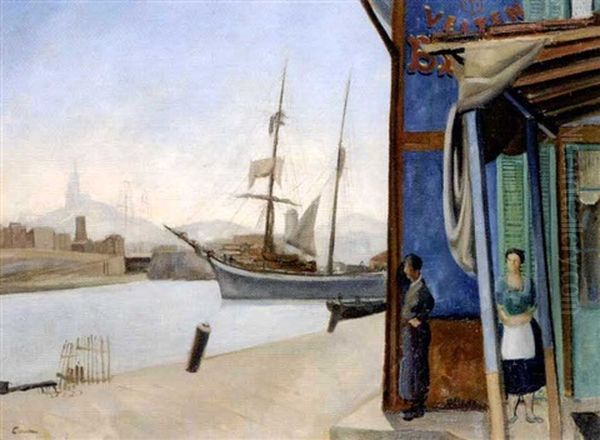 La Joliette A Marseille Oil Painting by Edmond Ceria