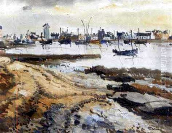 Le Port De Guilvinec Oil Painting by Edmond Ceria