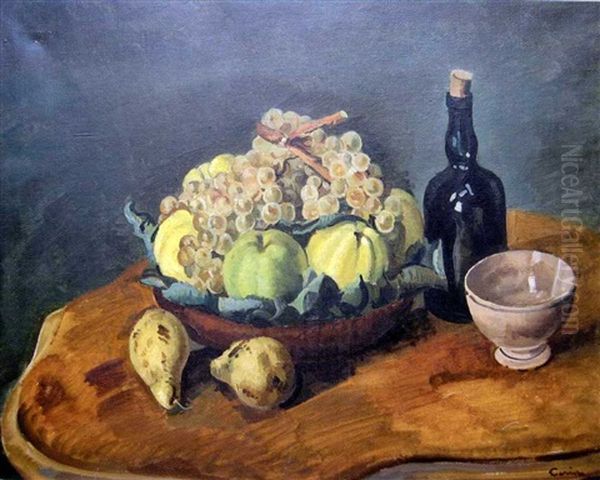 Nature Morte Au Compotier Et Au Bol Oil Painting by Edmond Ceria