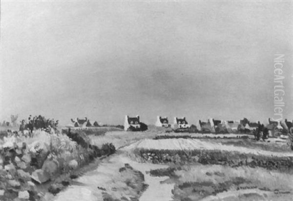 Village Breton, Guinniec Oil Painting by Edmond Ceria