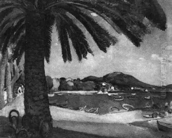 Paysage Aux Palmier Oil Painting by Edmond Ceria