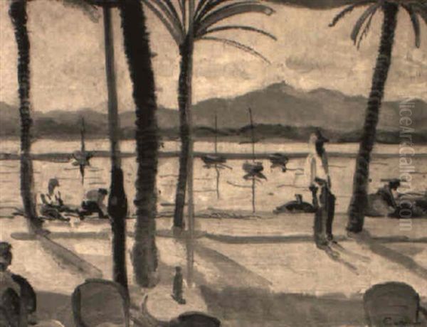 Sur Le Port Oil Painting by Edmond Ceria