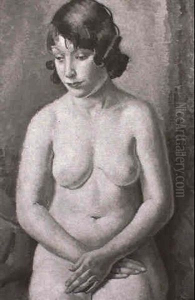 Nu Assis Oil Painting by Edmond Ceria