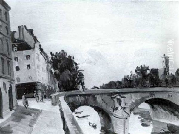 Le Pont Marie, Paris Oil Painting by Edmond Ceria