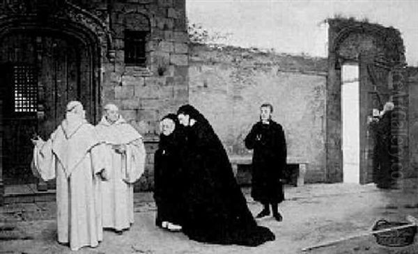 A Visit To The Abbey Oil Painting by Theodore Ceriez