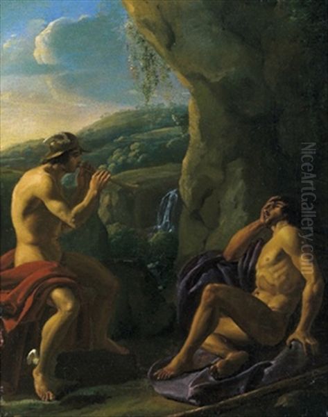 Mercurio E Argo Oil Painting by Michelangelo Cerquozzi