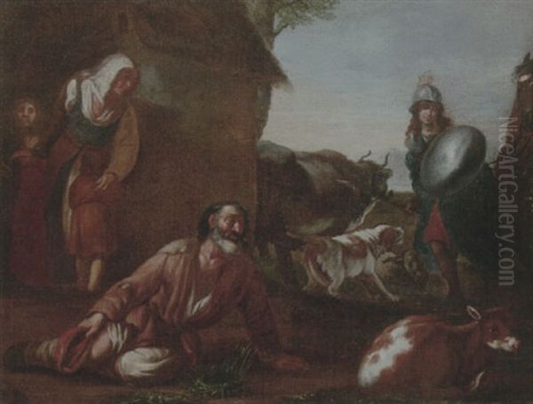 Erminia And The Basket Weavers Oil Painting by Michelangelo Cerquozzi