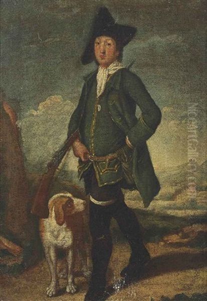A Huntsman With A Hound, In A Landscape Oil Painting by Giacomo Ceruti