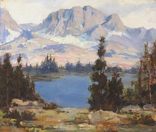 Sierra Lake Scene Oil Painting by Arthur Chance Amos