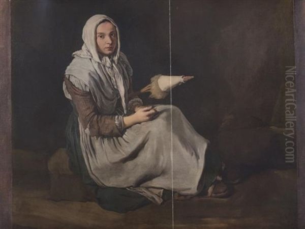 Filatrice Oil Painting by Giacomo Ceruti