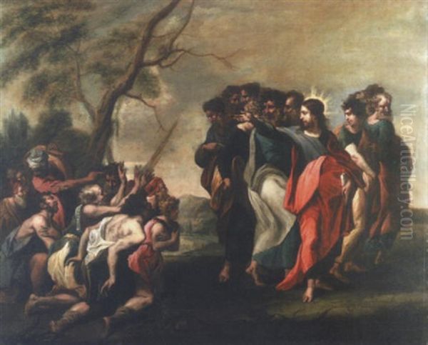Le Christ Et Les Apotres Benissant Les Malades Oil Painting by Giuseppe Cesari