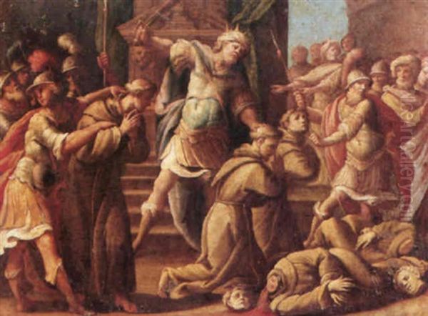 The Martyrdom Of Franciscan Monks Oil Painting by Giuseppe Cesari