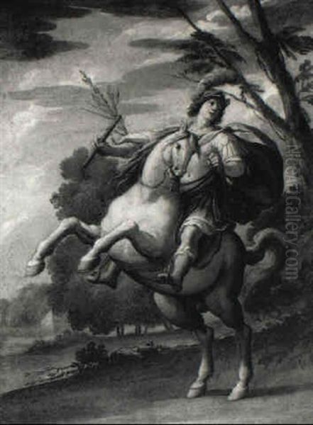 Cavalier En Empereur Romain Oil Painting by Giuseppe Cesari