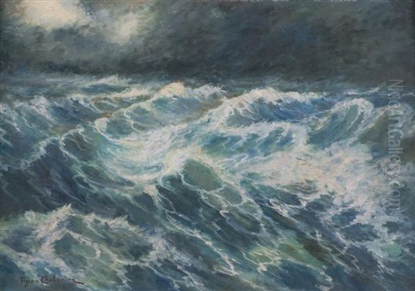 La Vague Ou La Tempete Oil Painting by Arsene Chabanian