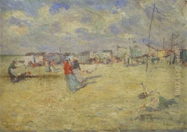 La Plage De La Panne Oil Painting by Arsene Chabanian