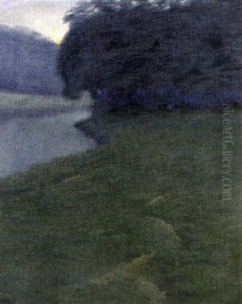 Paysage De Riviere Oil Painting by Maurice Chabas