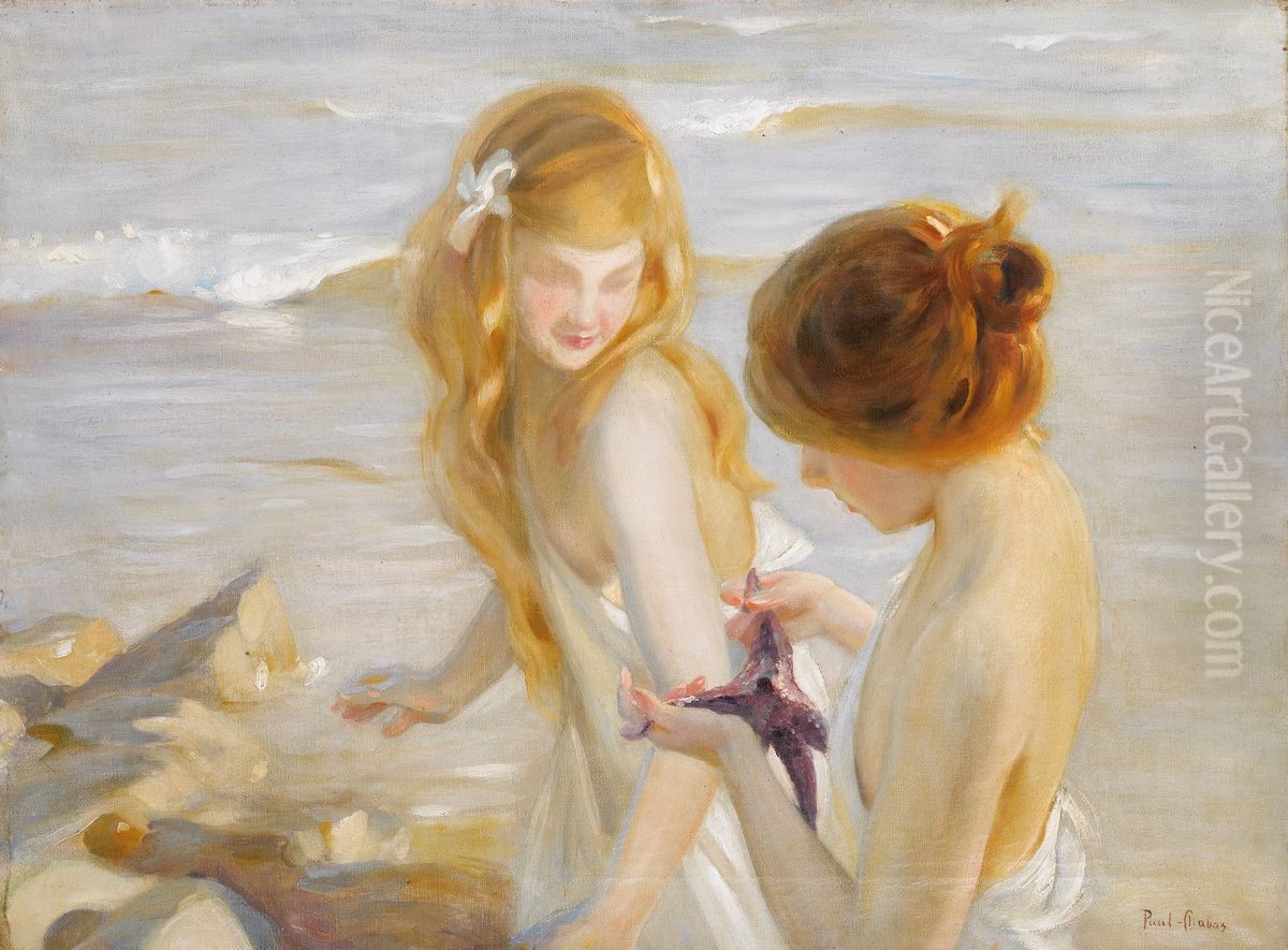 Deux Jeunes Filles A L'etoile De Mer Oil Painting by Paul Emile Chabas