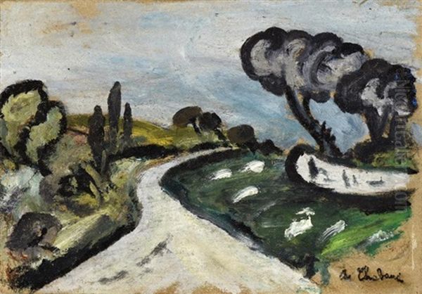 Collines Oil Painting by Auguste Chabaud