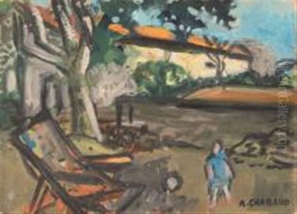 Transat Dans La Cour Oil Painting by Auguste Chabaud