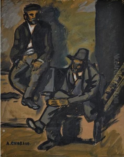 Le Repos Des Paysans Oil Painting by Auguste Chabaud