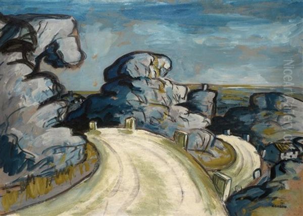 < Rochers > Ou Route De Graveson Oil Painting by Auguste Chabaud
