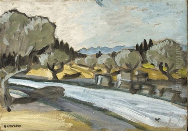 Oliviers Pres Des Alpilles Oil Painting by Auguste Chabaud