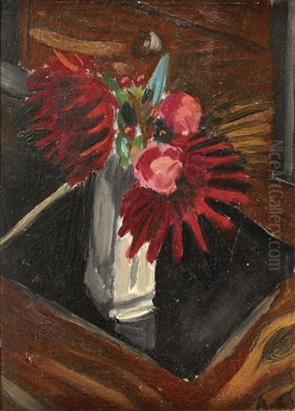 Bouquet De Dahlias, Circa 1920 Oil Painting by Auguste Chabaud