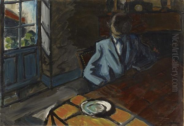 Ombre A La Fenetre, Circa 1920 Oil Painting by Auguste Chabaud