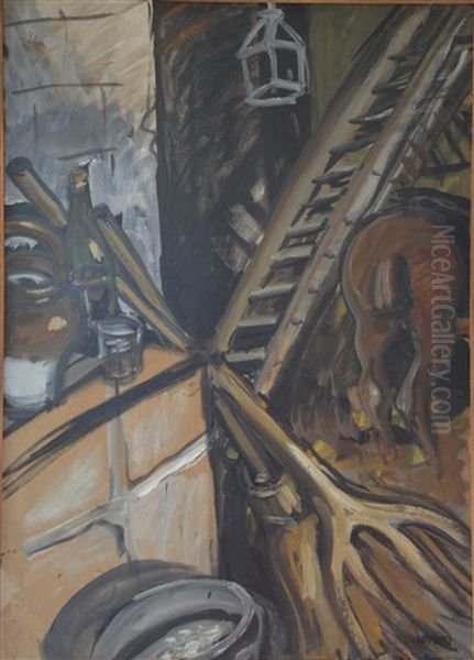 L'ecurie Oil Painting by Auguste Chabaud