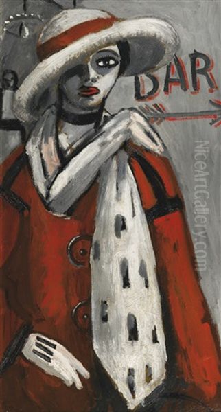 Femme A L'etole De Fourrure Oil Painting by Auguste Chabaud
