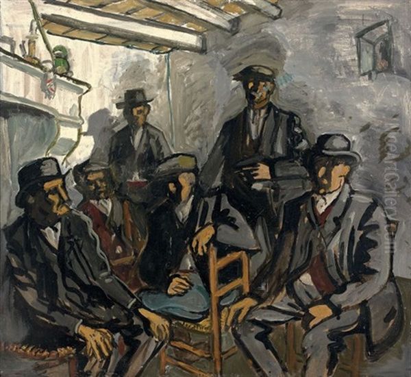 Veillee Oil Painting by Auguste Chabaud