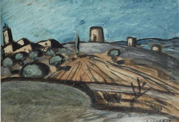 Village Provencal Oil Painting by Auguste Chabaud