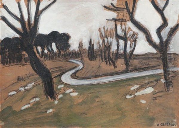 Chemin Sur Le Plateau Oil Painting by Auguste Chabaud