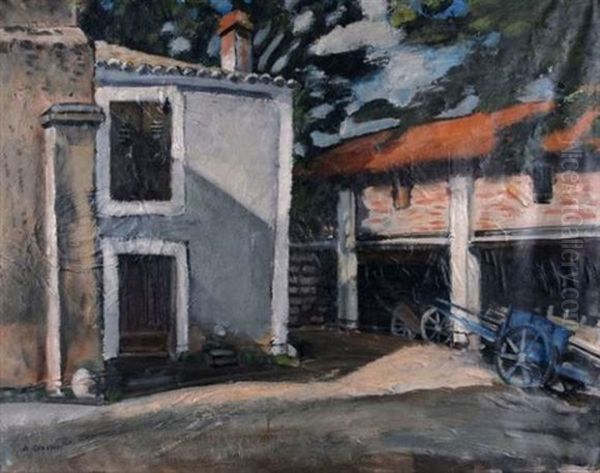 Un Coin De Mas Oil Painting by Auguste Chabaud