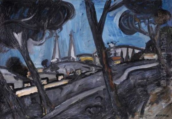 Vue De St. Michel De Frigolet Oil Painting by Auguste Chabaud
