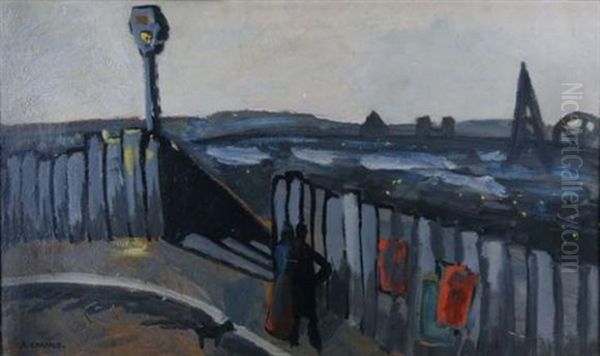 Paysage, Les Buttes-chaumont En Construction Oil Painting by Auguste Chabaud