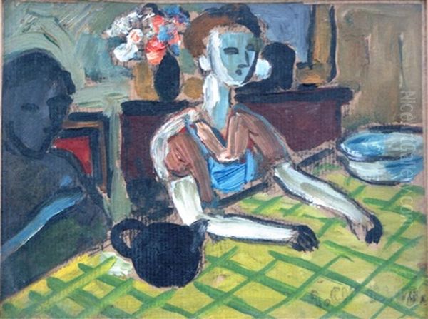 Femme Assise Dans La Cuicine Oil Painting by Auguste Chabaud