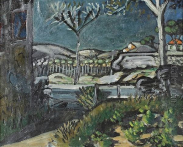 Vue Sur La Montagnette Oil Painting by Auguste Chabaud