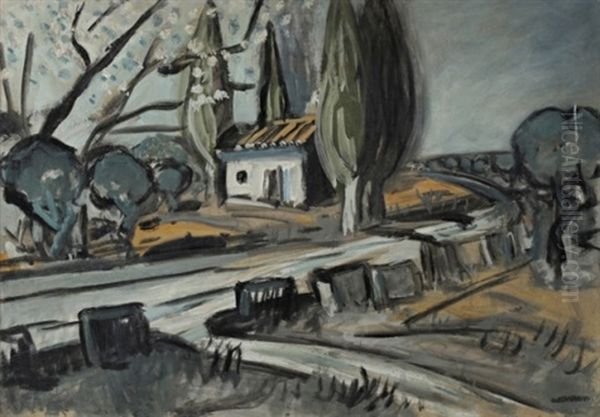 Route De Graverson Oil Painting by Auguste Chabaud