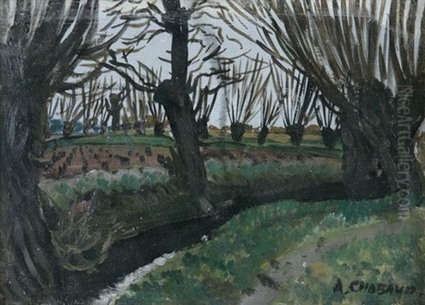 Vue D'un Champ Oil Painting by Auguste Chabaud