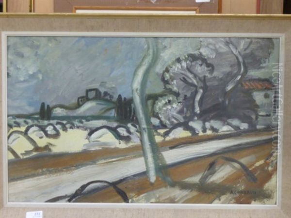 Paysage Au Toit De Neige Oil Painting by Auguste Chabaud