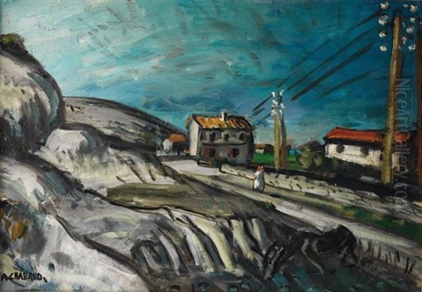 La Route Aux Lignes Electriques Oil Painting by Auguste Chabaud