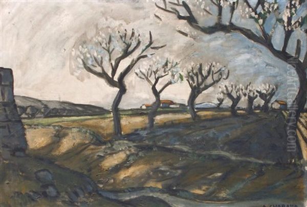 Environ Du Mas Martin Oil Painting by Auguste Chabaud