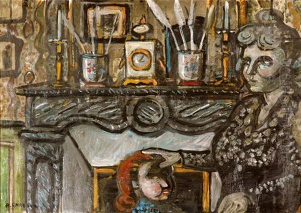 Grand-mere Devant La Cheminee Oil Painting by Auguste Chabaud