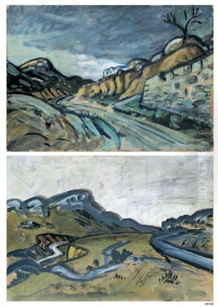 Paysage De Provence (double-sided) Oil Painting by Auguste Chabaud