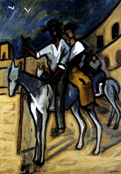 Camarguais Et Arlesiennes Dans Les Arenes Oil Painting by Auguste Chabaud
