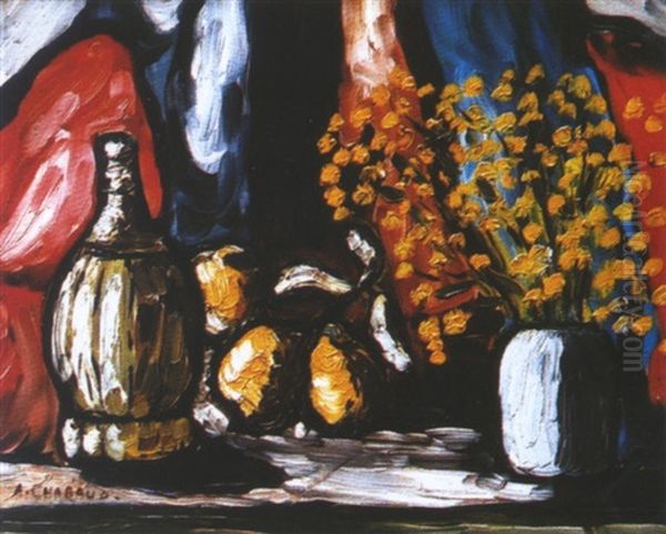 Nature Morte Au Mimosa Oil Painting by Auguste Chabaud