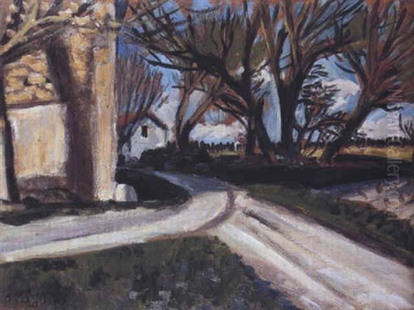 L'allee Des Saules Et L'atelier De Gravaison Oil Painting by Auguste Chabaud