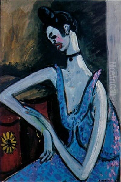 Femme Accoudee Oil Painting by Auguste Chabaud